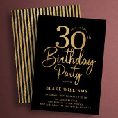 Black Gold 30th Birthday Kaart