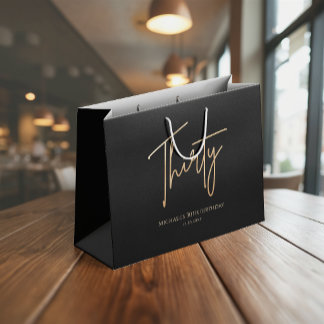Black & Gold 30th Birthday Party Groot Cadeauzakje