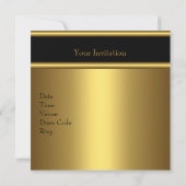  Black Gold 30th Elegant Birthday Party Kaart (Achterkant)