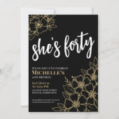 Black Gold 40e verjaardagsfeestje Kaart (Voorkant)