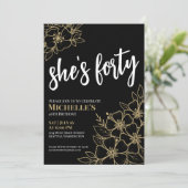 Black Gold 40e verjaardagsfeestje Kaart (Staand voorkant)
