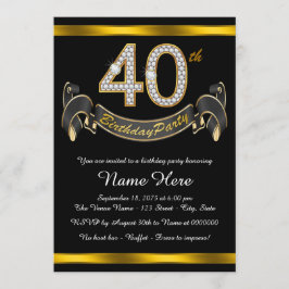 Black Gold 40ste Verjaardagsfeest Kaart