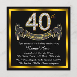 Black Gold 40ste Verjaardagsfeest Kaart