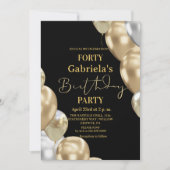 Black Gold 40th Birthday Kaart (Voorkant)