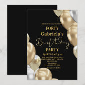 Black Gold 40th Birthday Kaart (Voorkant / Achterkant)