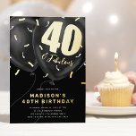 Black Gold 40th Birthday Party Folie Uitnodiging<br><div class="desc">Maak kennis met de perfecte manier om een mijlpaal van de 40ste verjaardag te gedenken: Echte Folie 40e verjaardag van de Dag van de Dag van de Dag van de Vrouw. Deze stijlvolle set van uitnodigingen geeft een beeld van de chic, de moderne kijk op een viering van de veertigste...</div>