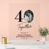 Black Gold 40th Wedding Jubileum Foto Welkom Acryl Bord (Huwelijk)