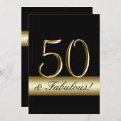 Black Gold 50 en Fabulous Birthday Kaart (Voorkant / Achterkant)