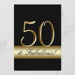 Black Gold 50 en Fabulous Birthday Kaart
