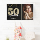 Black Gold 50 en Fabulous Birthday Photo Banner (Insitu)