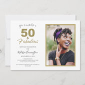 Black Gold 50 en fantastische verjaardagsfeestfoto Kaart (Voorkant)