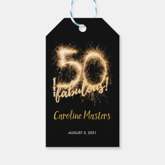 Black Gold 50 en nog steeds Fabulous 50th Birthday Cadeaulabel (Voorkant)