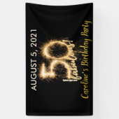 Black Gold 50 en nog steeds Fabulous 50th Birthday Spandoek (Verticaal)