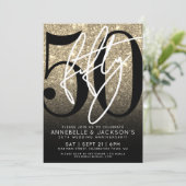 Black Gold 50-jarig jubileumfeest Kaart (Staand voorkant)