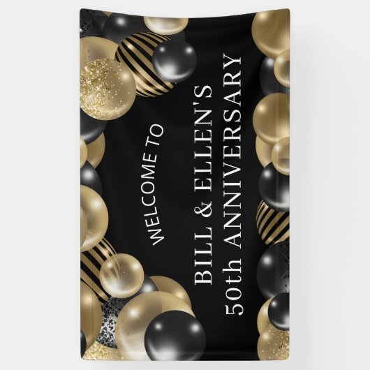 Black Gold 50e Jubileum Welkom Spandoek (Verticaal)