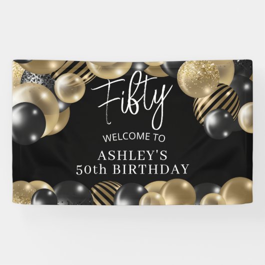 Black Gold 50e verjaardag Welkom Spandoek (Horizontaal)