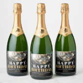 Black Gold 50ste verjaardagsfeest Sparkling Wijnetiket (Flessen)
