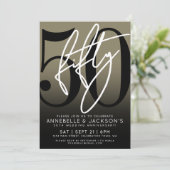 Black Gold 50th Anniversary Party Kaart (Staand voorkant)