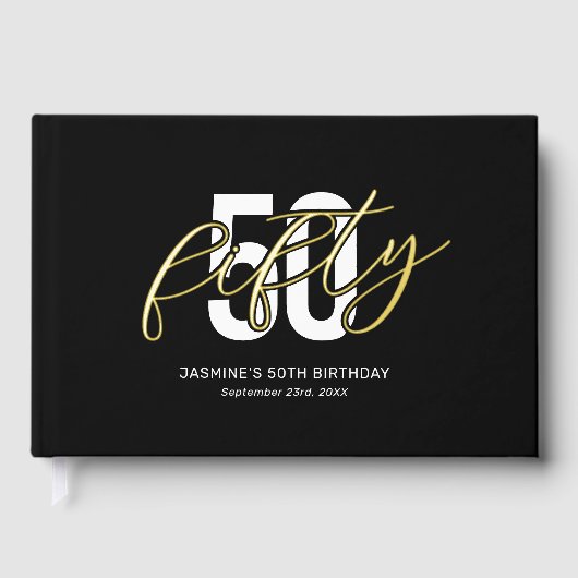 Black Gold 50th Birthday Gastenboek (Voorkant)