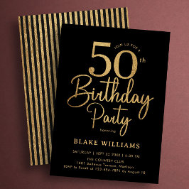 Black Gold 50th Birthday Kaart