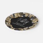 Black Gold 50th Birthday Papieren Bordje (Gekanteld)