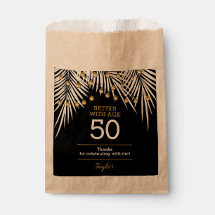 Black Gold 50th Birthday Party Favor Bag Bedankzakje