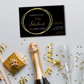 Black Gold 50th Birthday Party Kaart