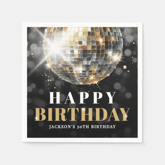 Black Gold 50th Birthday Party Servet (Voorkant)