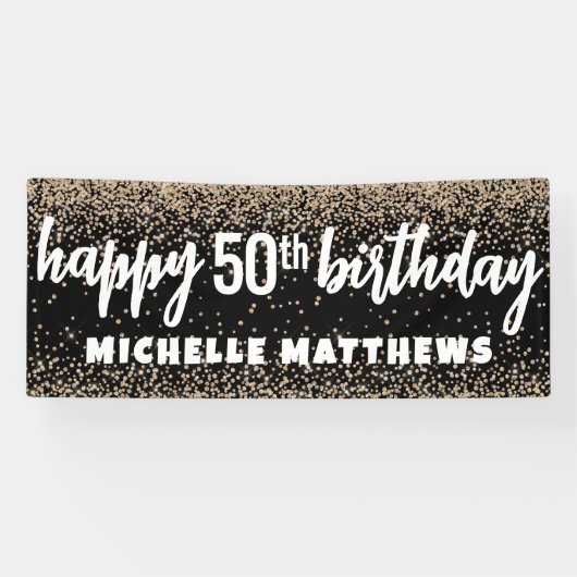 Black Gold 50th Birthday Spandoek (Horizontaal)