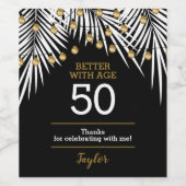 Black Gold 50th Birthday Wijn Etiket (Enkel label)