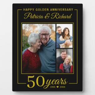 Black Gold 50th Golden Anniversary 3 Foto Collage Fotoplaat