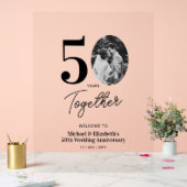 Black Gold 50th Wedding Jubileum Foto Welkom Acryl Bord (Huwelijk)