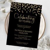 Black Gold 50th Wedding Jubileum Kaart