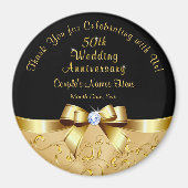 Black Gold, 50th Wedding Jubileum Party Favors Magneet (Voorkant)