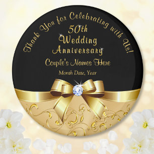 Black Gold, 50th Wedding Jubileum Party Favors Magneet