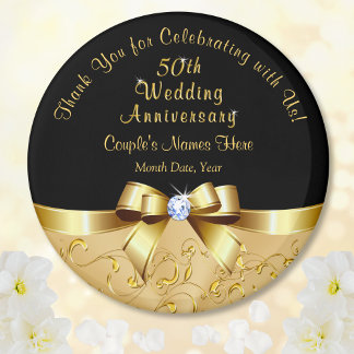 Black Gold, 50th Wedding Jubileum Party Favors Magneet