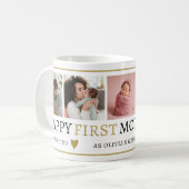 Black & Gold 5 Photo Collage Grandma Moederdag Koffiemok (Voorkant links)