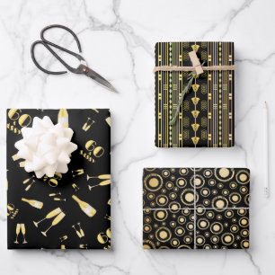 Black Gold 60 en Sassy Birthday Elegant Inpakpapier Vel