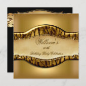 Black Gold 60th Birthday Party Mannen Gold Kaart (Voorkant / Achterkant)