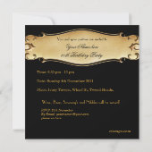 Black Gold 60th Birthday Party Mannen Gold Kaart (Achterkant)