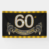 Black Gold 60th Birthday Party Spandoek (Horizontaal)
