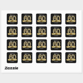 Black & Gold 60th Birthday Stickers (Vel)