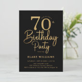 Black Gold 70th Birthday Kaart (Staand voorkant)