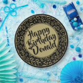 Black/Gold 70th Random Number Pattern Papieren Bordje (Feest)