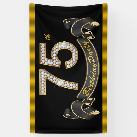 Black Gold 75e verjaardag Spandoek (Verticaal)