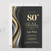 Black Gold 80ste verjaardagsfeest Kaart (Voorkant)