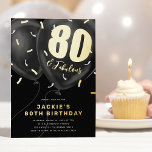 Black Gold 80th Birthday Party Folie Uitnodiging<br><div class="desc">Maak kennis met de perfecte manier om een mijlpaal 80-jarige verjaardag te gedenken: Echte Folie 80e verjaardag van de verjaardag van de geboorte. Deze stijlvolle set van uitnodigingen geeft een beeld van de chic, de moderne kijk op een viering van de 50ste verjaardag. Met een klassieke zwarte achtergrond en levendige...</div>