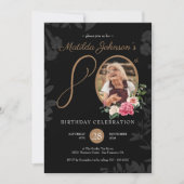 Black Gold 80th Birthday Party Kaart (Voorkant)