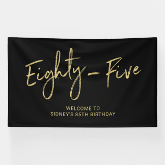 Black & Gold 85e verjaardagsfeest welkomstbanner Spandoek