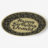 Black/Gold 85th Random Number Pattern Papieren Bordje (Gekanteld)